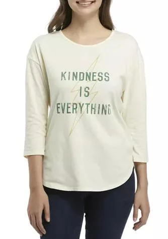 商品Wonderly|Studio Petite 3 4 Sleeve Kindness Graphic T Shirt,价格¥82,第1张图片