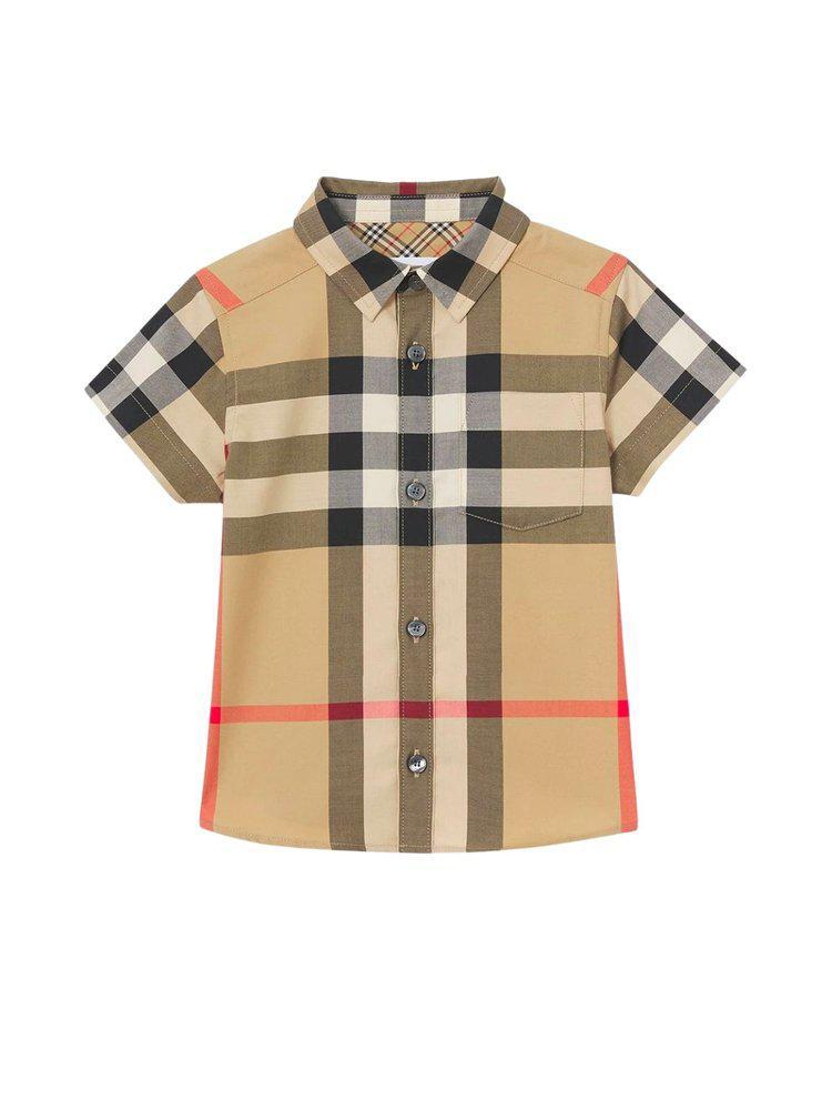 商品Burberry|Burberry Kids Checked Short-Sleeved Shirt,价格¥1110,第1张图片