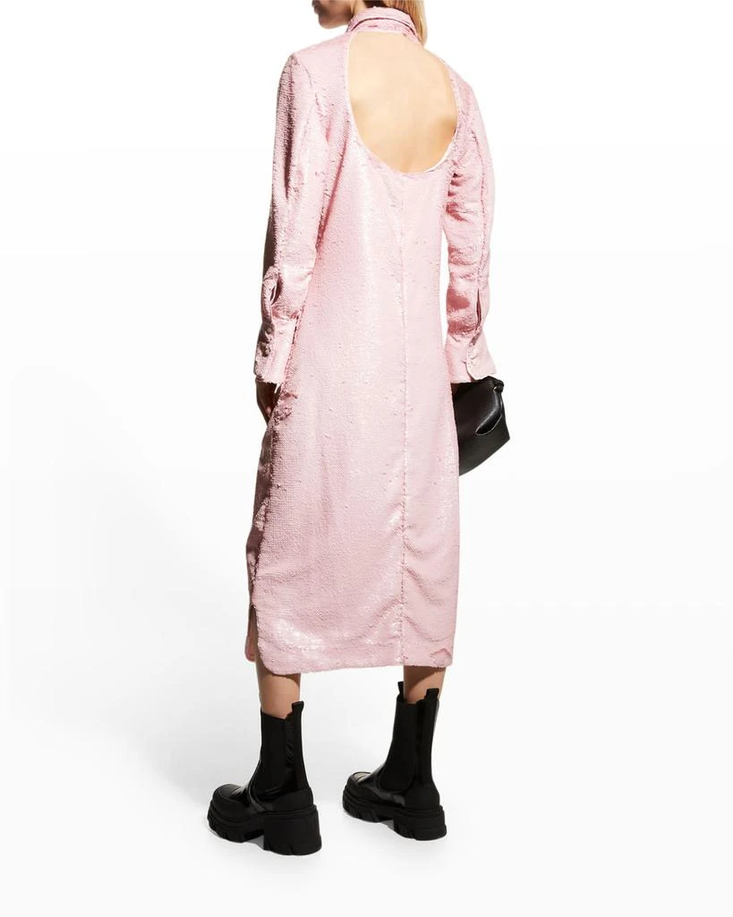 商品Ganni|Sequined Ruched Shirtdress,价格¥2633,第4张图片详细描述