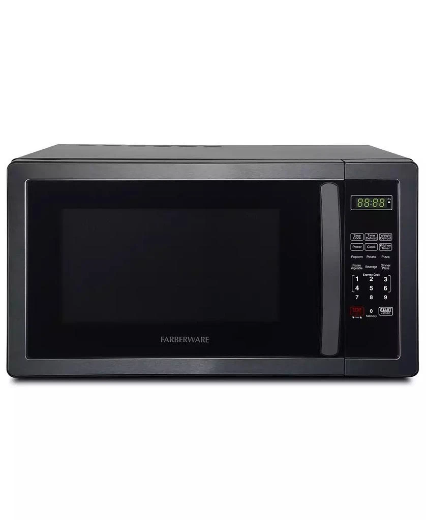 商品Farberware|Classic FMO11AHTBSB 1.1 Cu. Ft 1000-Watt Microwave Oven, Black Stainless Steel,价格¥1495,第1张图片