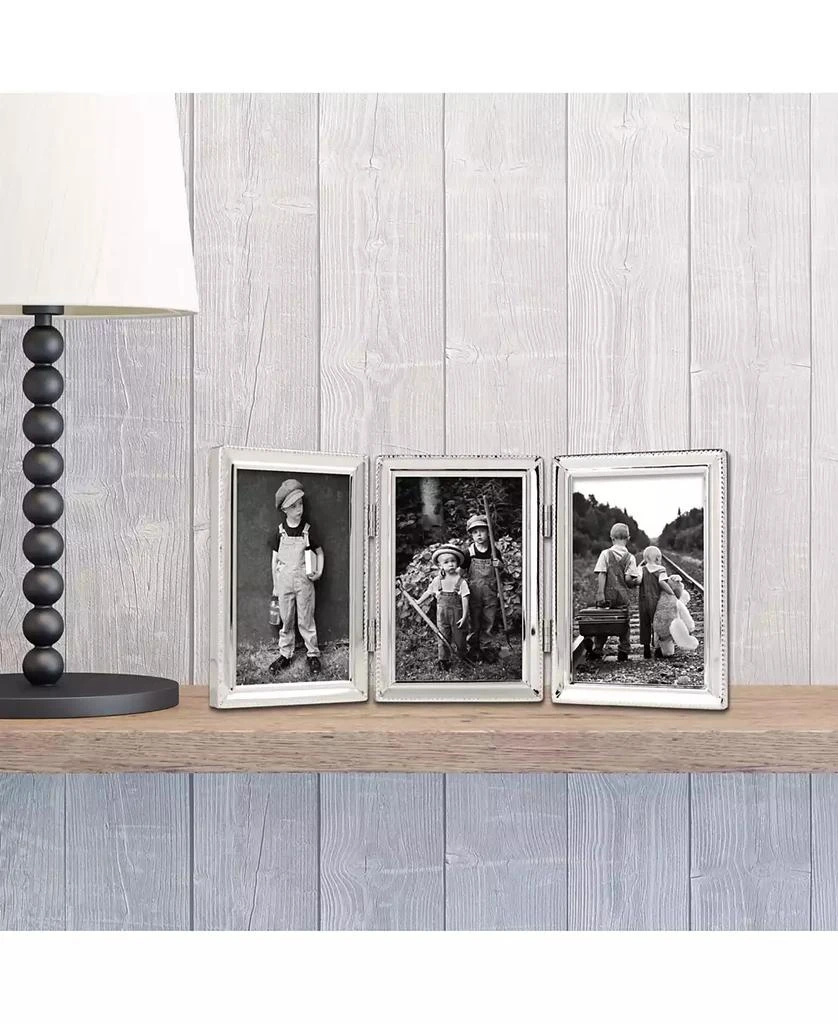 商品Lawrence Frames|Metal Triple Picture Frame with Inner Beading, 3.5" x 5",价格¥282,第2张图片详细描述