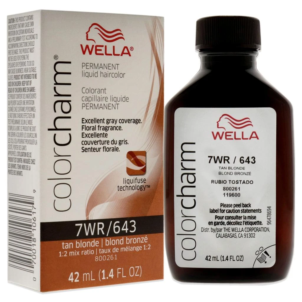 商品Wella|Color Charm Permanent Liquid Haircolor - 643 7WR Tan Blonde by  for Unisex - 1.4 oz Hair Color,价格¥131,第3张图片详细描述