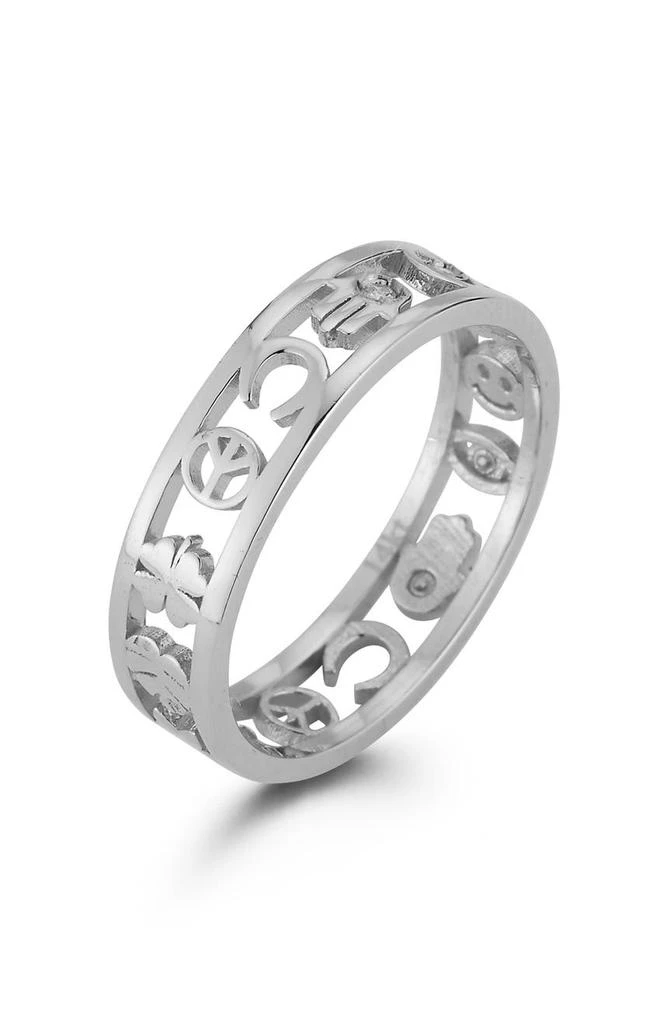 商品Ember Fine Jewelry|14K White Gold & Diamond Open Band Ring, 0.04 ctw - Size 6,价格¥3166,第2张图片详细描述