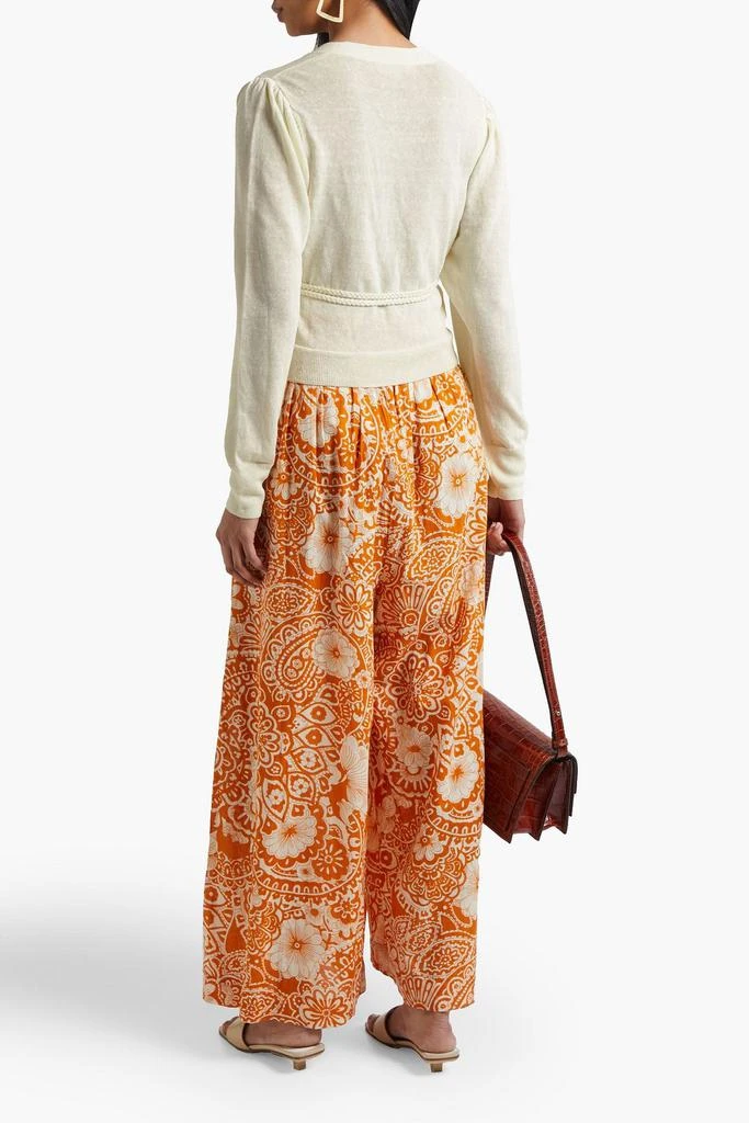 商品VANESSA BRUNO|Pleated floral-print cotton-voile wide-leg pants,价格¥510,第1张图片