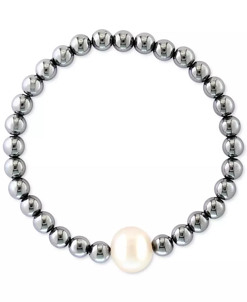 商品Effy|EFFY® Men's Black Freshwater Pearl (11mm) & Hematite Stretch Bracelet (Also in White Freshwater Pearl),价格¥453,第1张图片