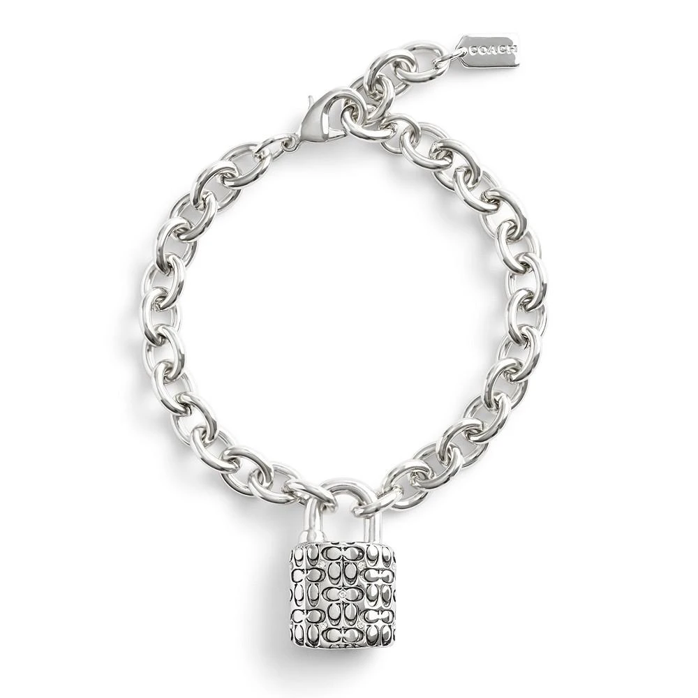 商品Coach|Faux Stone Signature Quilted Padlock Charm Bracelet,价格¥919,第2张图片详细描述