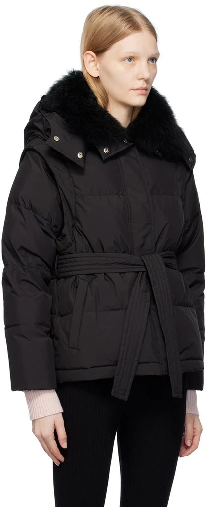 商品Yves Salomon|Black Belted Down Jacket,价格¥3313,第2张图片详细描述