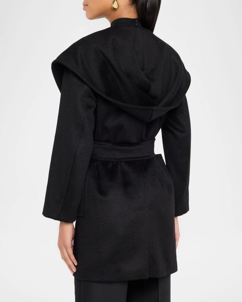 商品Max Mara|Rialto Camel Hair Belted Short Hooded Coat,价格¥27599,第3张图片详细描述