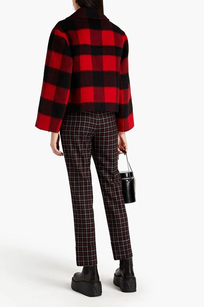 商品Ganni|Double-breasted gingham wool-blend jacket,价格¥1418,第3张图片详细描述
