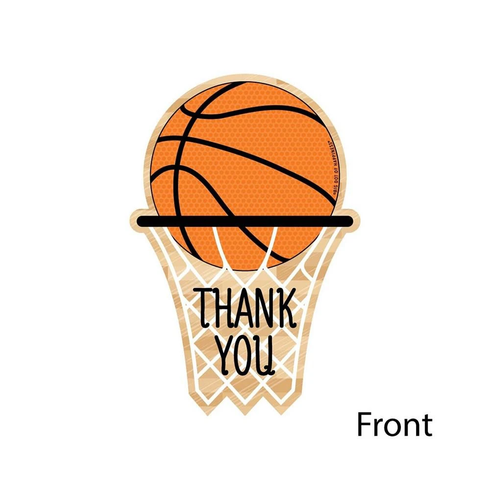 商品Big Dot of Happiness|Nothin' but Net - Basketball - Party Shaped Thank You Cards with Envelopes 12 Ct,价格¥127,第3张图片详细描述