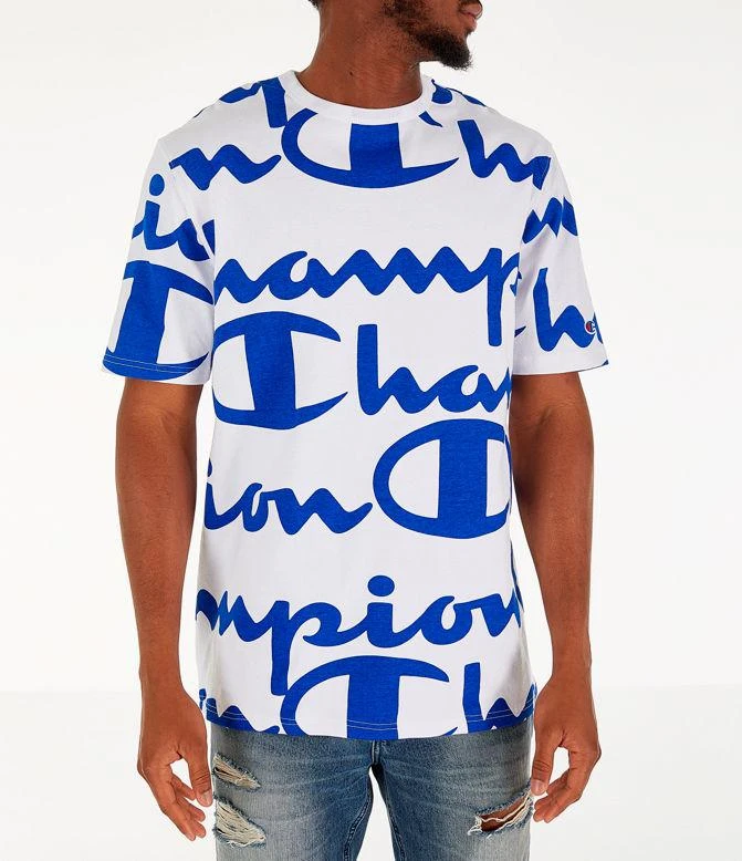 商品CHAMPION|Men's Champion Heritage Allover Print Large Script T恤,价格¥60,第3张图片详细描述