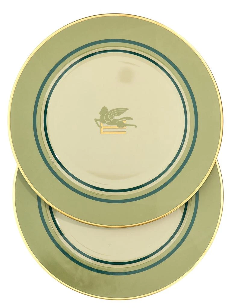 商品Etro Home|Set Of 2 Placemats Plates Green,价格¥2398,第1张图片