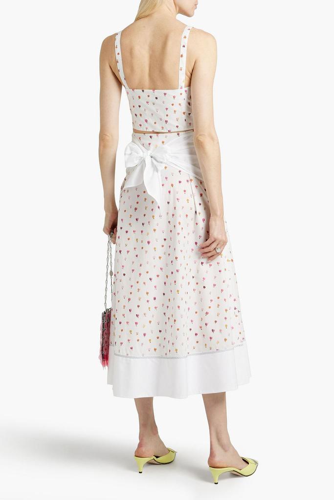 Layered floral-print cotton-poplin midi skirt商品第3张图片规格展示