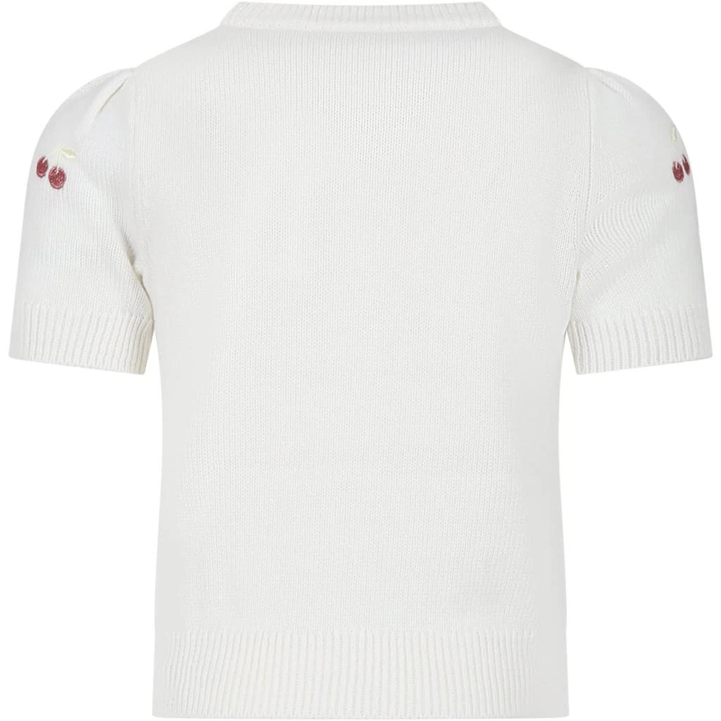 商品Bonpoint|White Sweater For Girl With Cherries,价格¥1386,第2张图片详细描述