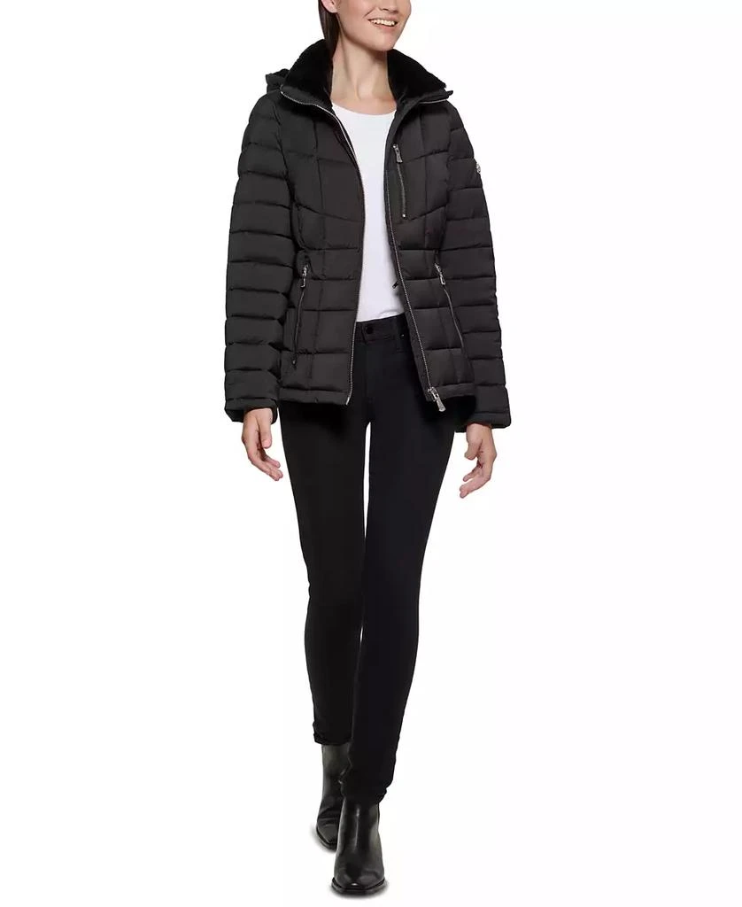 商品Calvin Klein|Women's Faux-Fur-Trim Hooded Puffer Coat, Created for Macy's,价格¥655,第5张图片详细描述