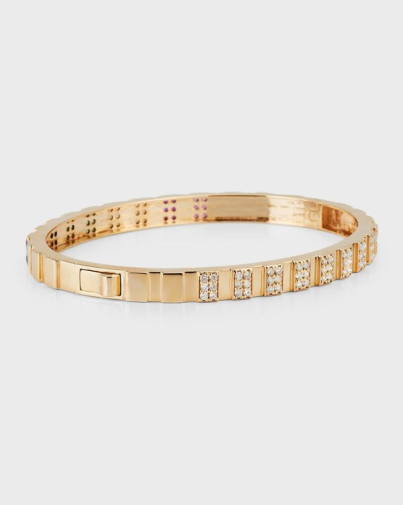 商品Siena Jewelry|14K Gold Rectangle Rainbow Diamond-Side Bangle Bracelet in Pink Spinel, Ruby, Sapphire, Emerald, And Amethyst,价格¥29260,第3张图片详细描述