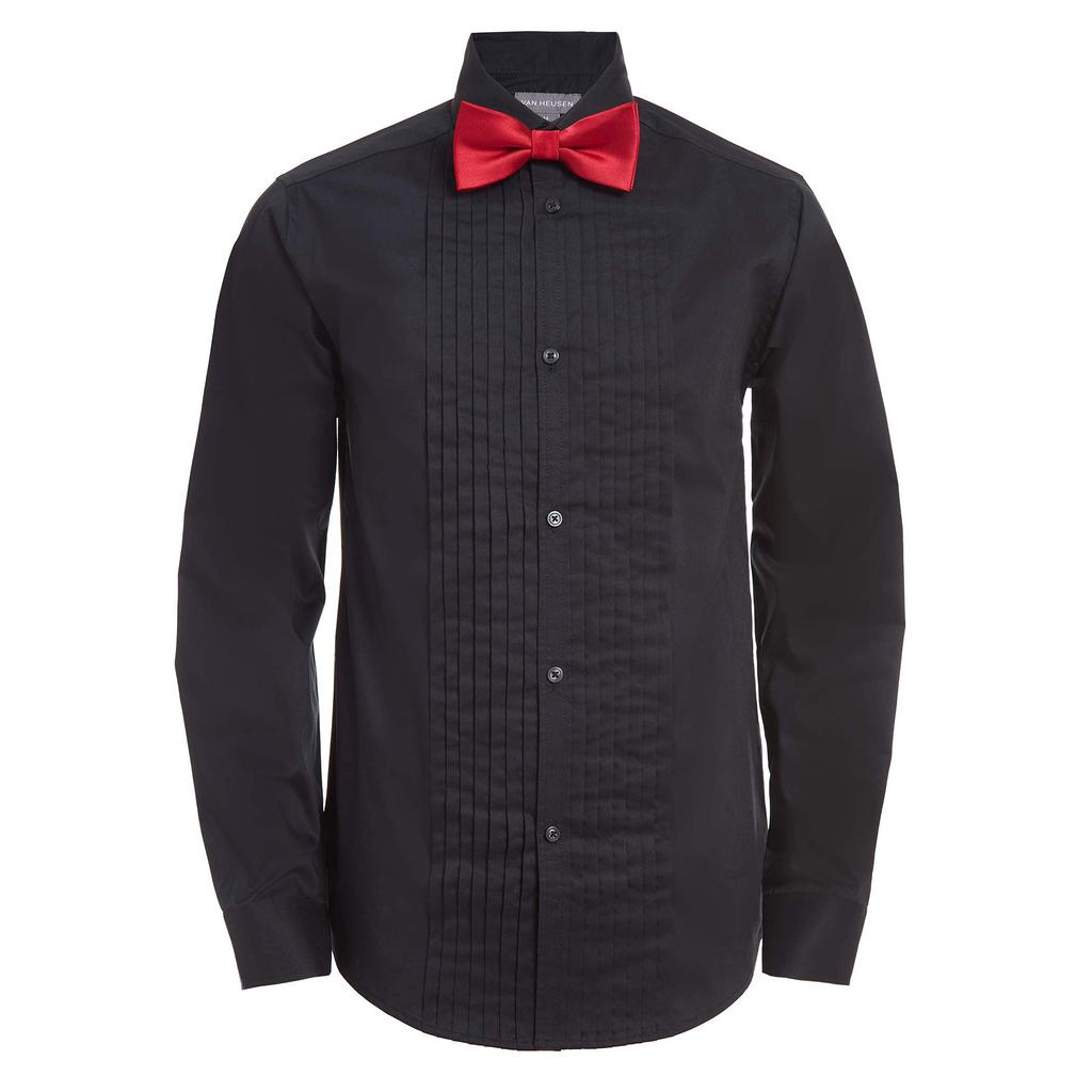 Van Heusen Boys' Tuxedo Dress Shirt with Bow Tie商品第1张图片规格展示