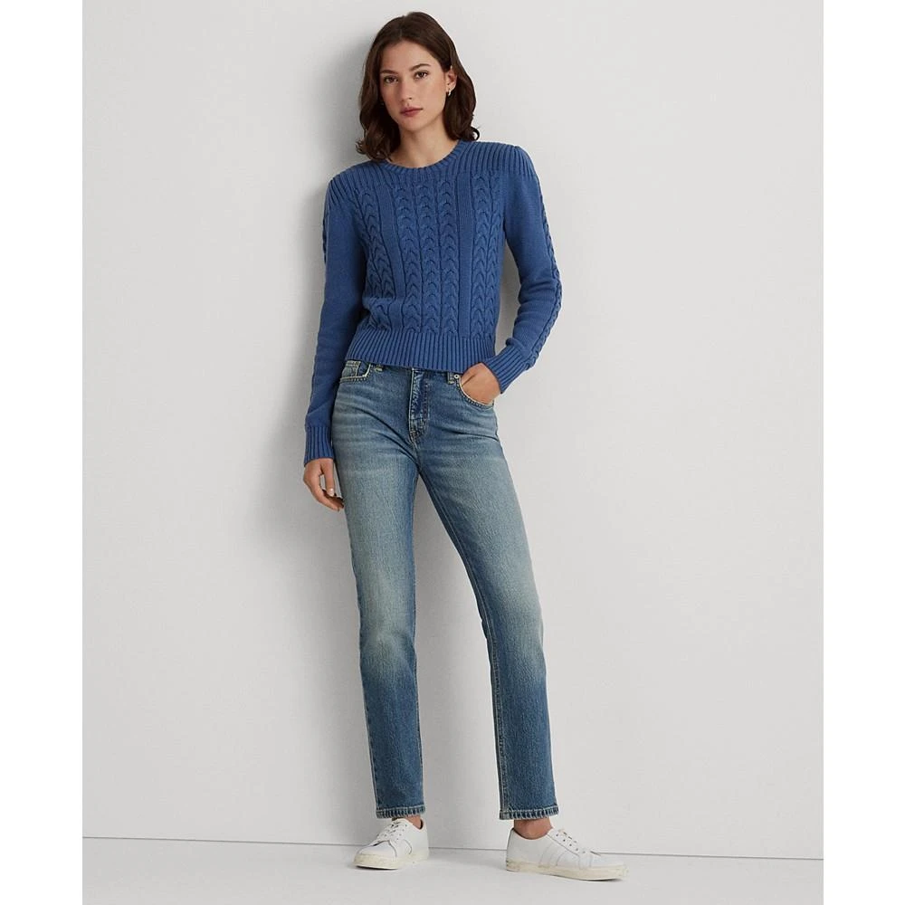 商品Ralph Lauren|Women's Cable-Knit Puff-Sleeve Sweater,价格¥363,第5张图片详细描述