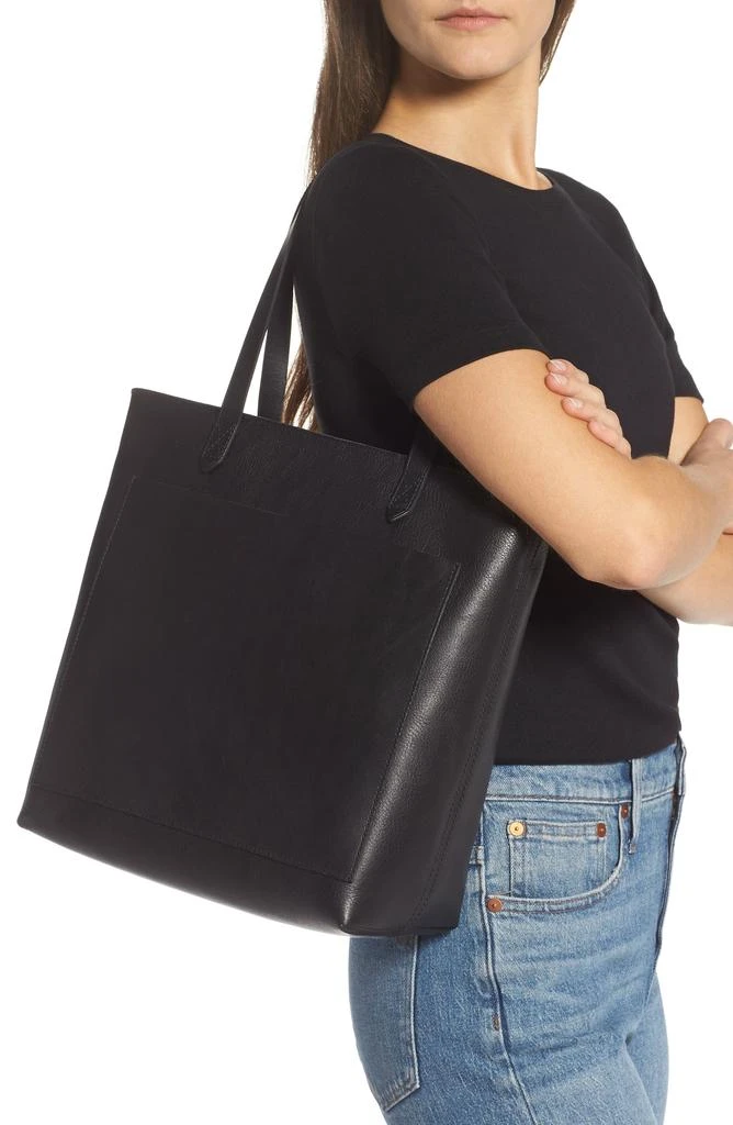 商品Madewell|The Zip-Top Medium Transport Leather Tote,价格¥1025,第3张图片详细描述
