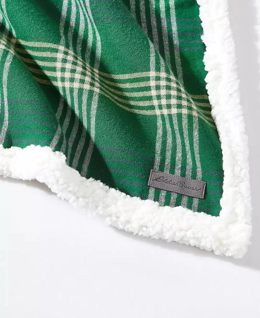 商品Eddie Bauer|Plaid Cotton Yarn Dye Flannel Reversible Throw, 60" x 50",价格¥151,第5张图片详细描述