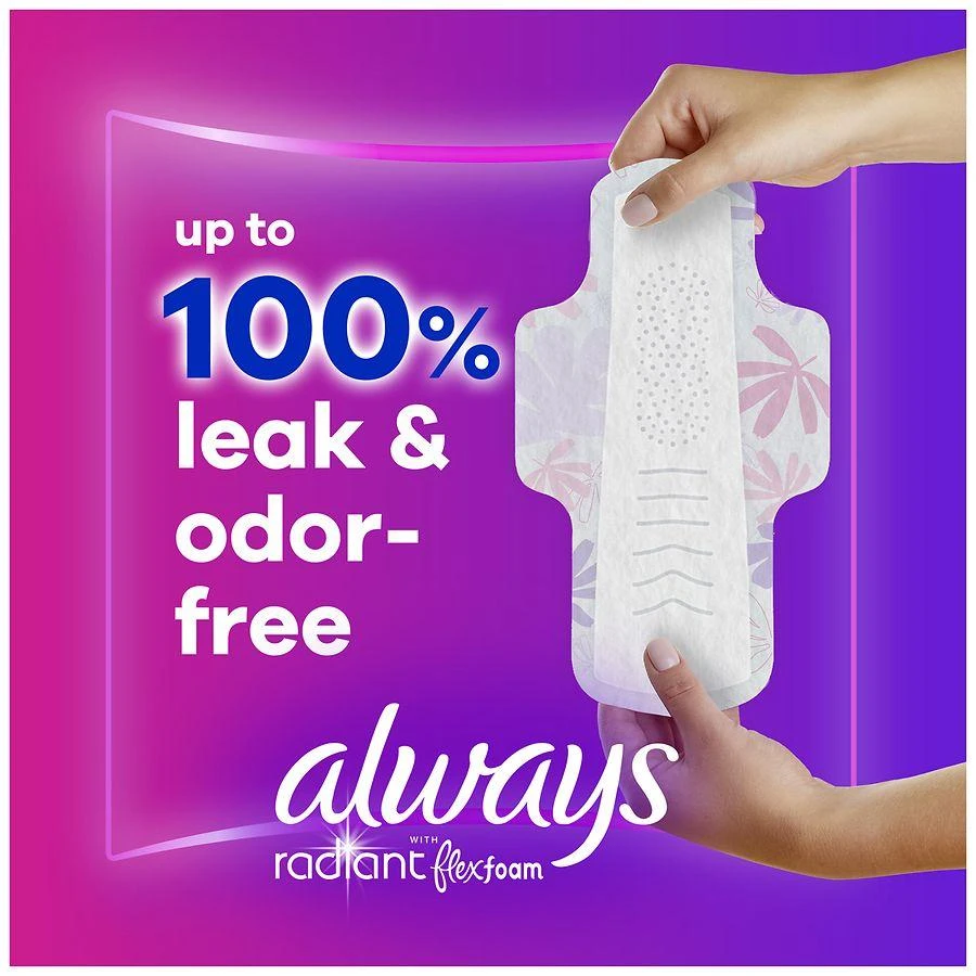 商品Always|Radiant Feminine Pads For Women, Heavy, With Wings Light Clean, Size 2 (26 ct),价格¥101,第2张图片详细描述