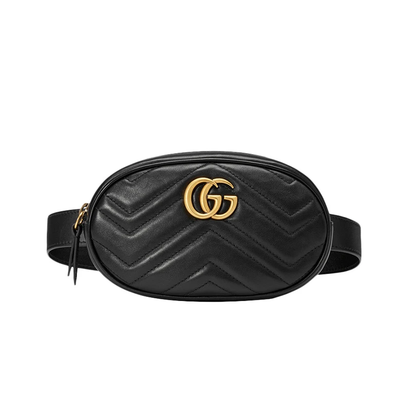 商品[国内直发] Gucci|GUCCI 古驰 女士黑色皮革腰包 476434-DSVRT-1000,价格¥6402,第1张图片