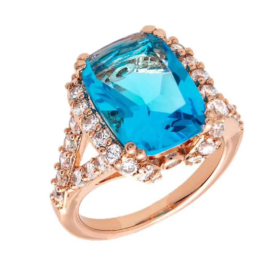 商品BERTHA|Juliet Collection Women's 18k RG Plated Blue Statement Fashion Ring,价格¥231,第1张图片