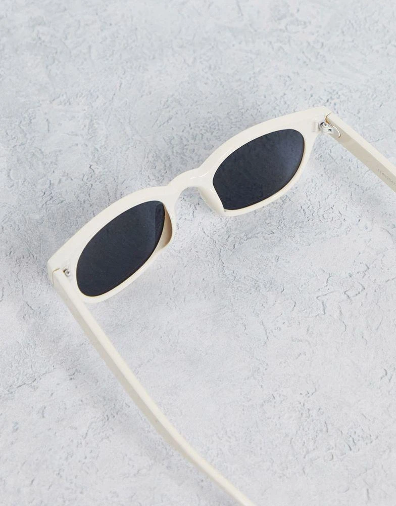 商品ASOS|ASOS DESIGN round sunglasses with smoke lens in ecru - BEIGE,价格¥49,第4张图片详细描述