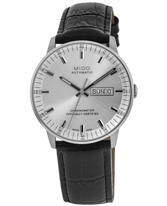 商品MIDO|Mido Commander Chronometer Silver Dial Leather Strap Men's Watch M021.431.16.031.00,价格¥6595,第1张图片