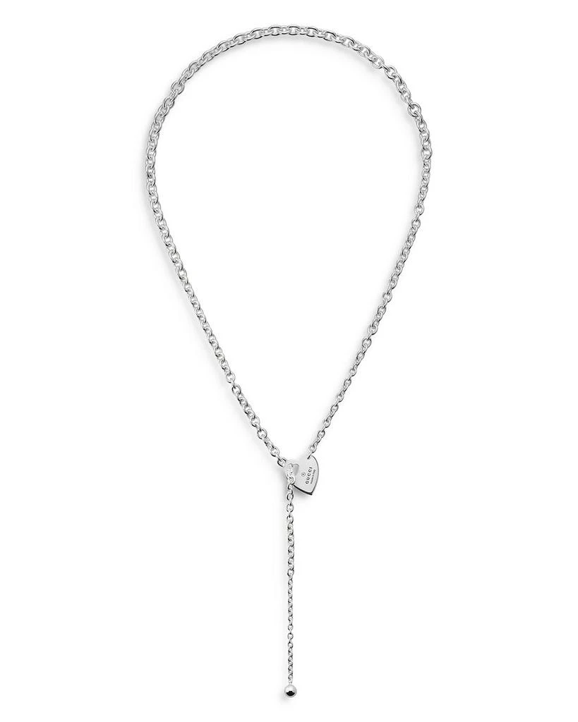 商品Gucci|Sterling Silver Trademark Heart Lariat Necklace, 24",价格¥5503,第1张图片