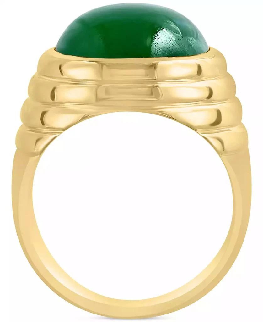 商品Effy|EFFY® Men's Dyed Jade Cabochon Ring in Gold-Plated Sterling Silver,价格¥1356,第3张图片详细描述