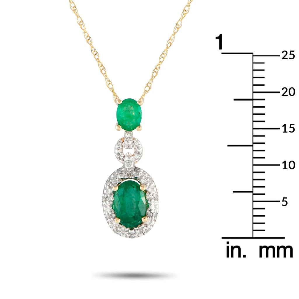 商品LB Exclusive|14K Yellow Gold 0.08ct Diamond and Emerald Necklace PD4-16183YEM,价格¥2438,第4张图片详细描述