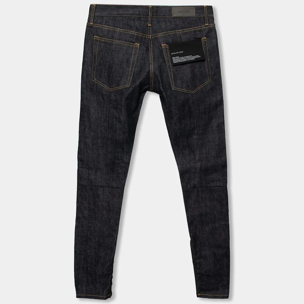 商品[二手商品] Fear of god|Fear of God Navy Blue Denim Zipped Hem Slim Fit Jeans M,价格¥5552,第2张图片详细描述