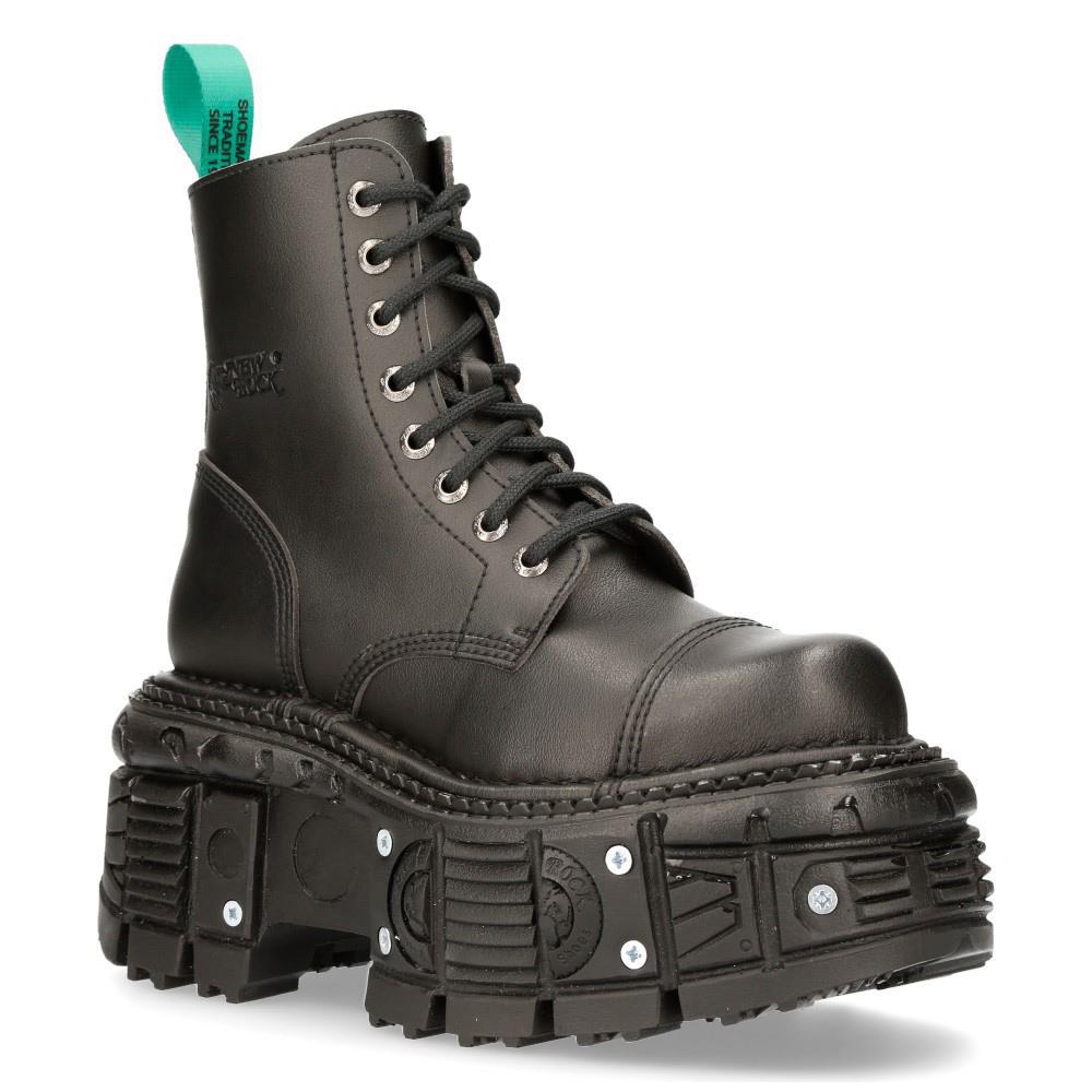 Bottes militaires en cuir noir métallisé - MILI083CCT-C4 image 2