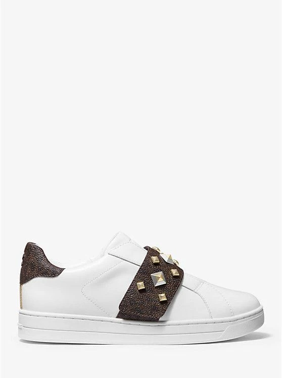 商品Michael Kors|Kenna Leather and Studded Logo Sneaker,价格¥669,第2张图片详细描述