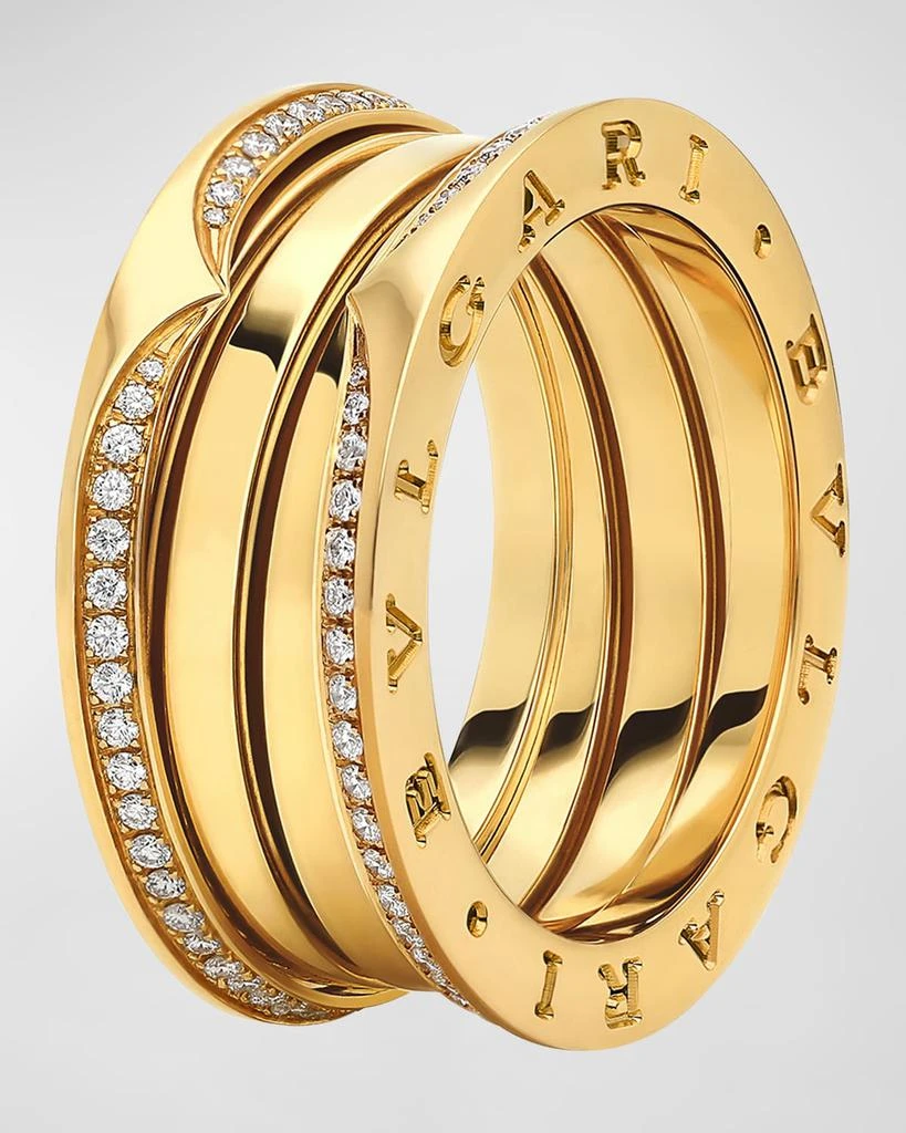 商品BVLGARI|18K Yellow Gold B.Zero1 3 Band Pave Edge Ring,价格¥48544,第1张图片