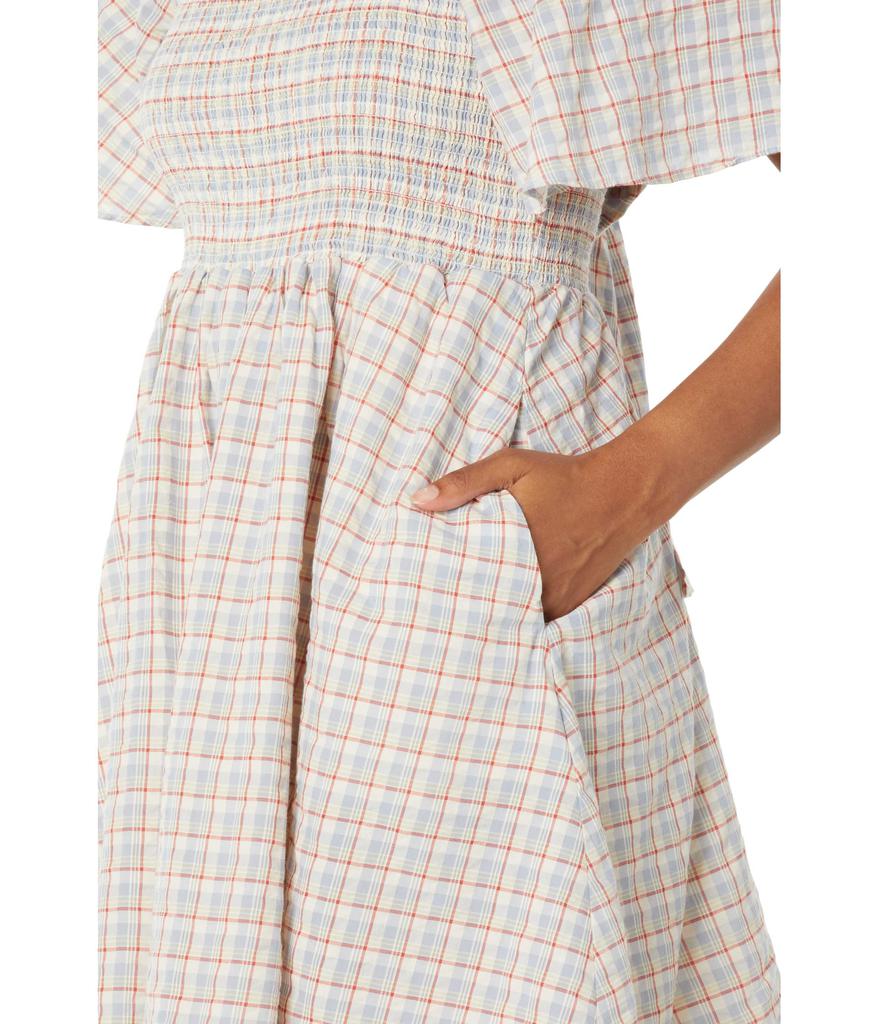 Seersucker Lucie Tie-Back Mini Dress in Plaid商品第3张图片规格展示
