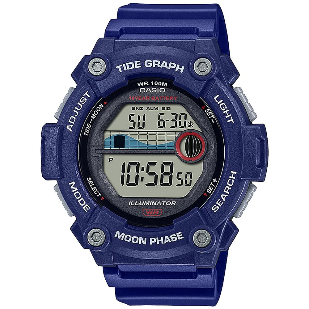 商品Casio|Men's Digital Blue Resin Strap Watch 51mm,价格¥210,第1张图片