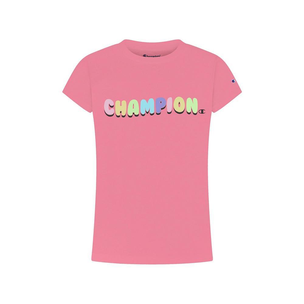 商品CHAMPION|Toddler Girls Rainbow Bubble Letters Graphic T-shirt,价格¥59,第1张图片