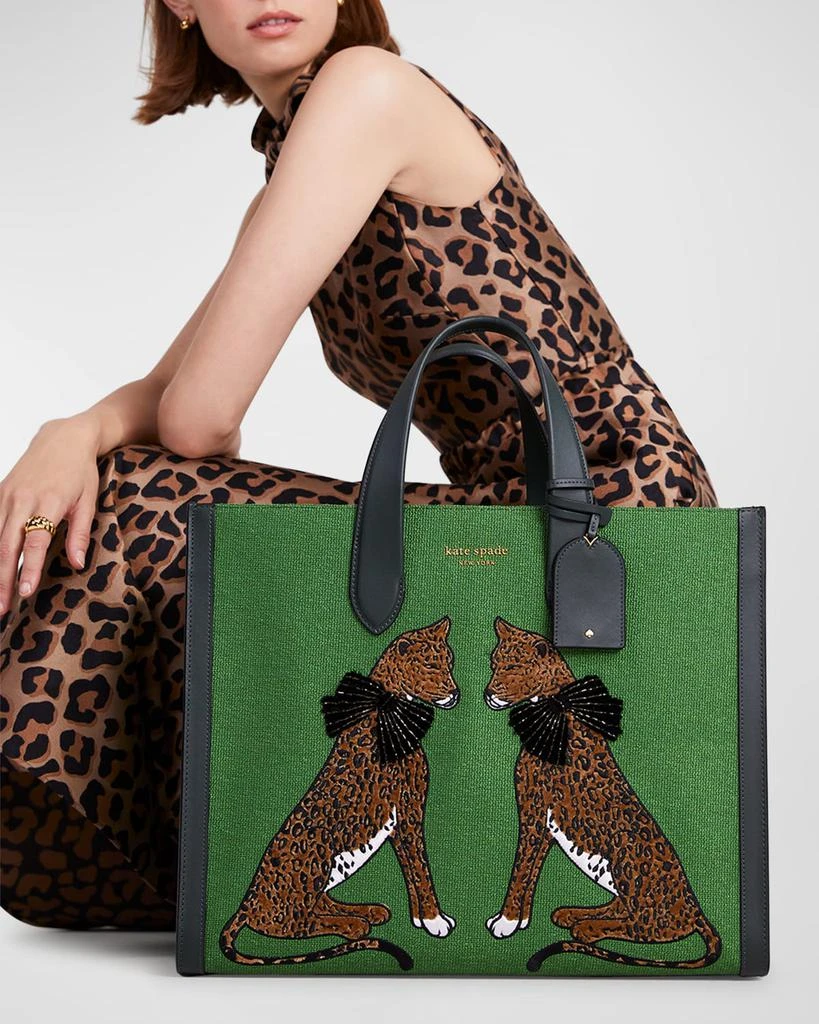 商品Kate Spade|lucy lady leopard large east-west tote bag,价格¥1885,第2张图片详细描述