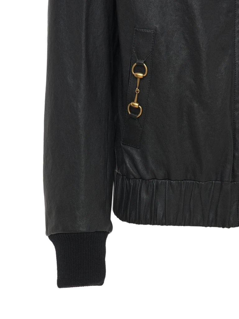 商品Gucci|Leather Bomber Jacket,价格¥31483,第3张图片详细描述