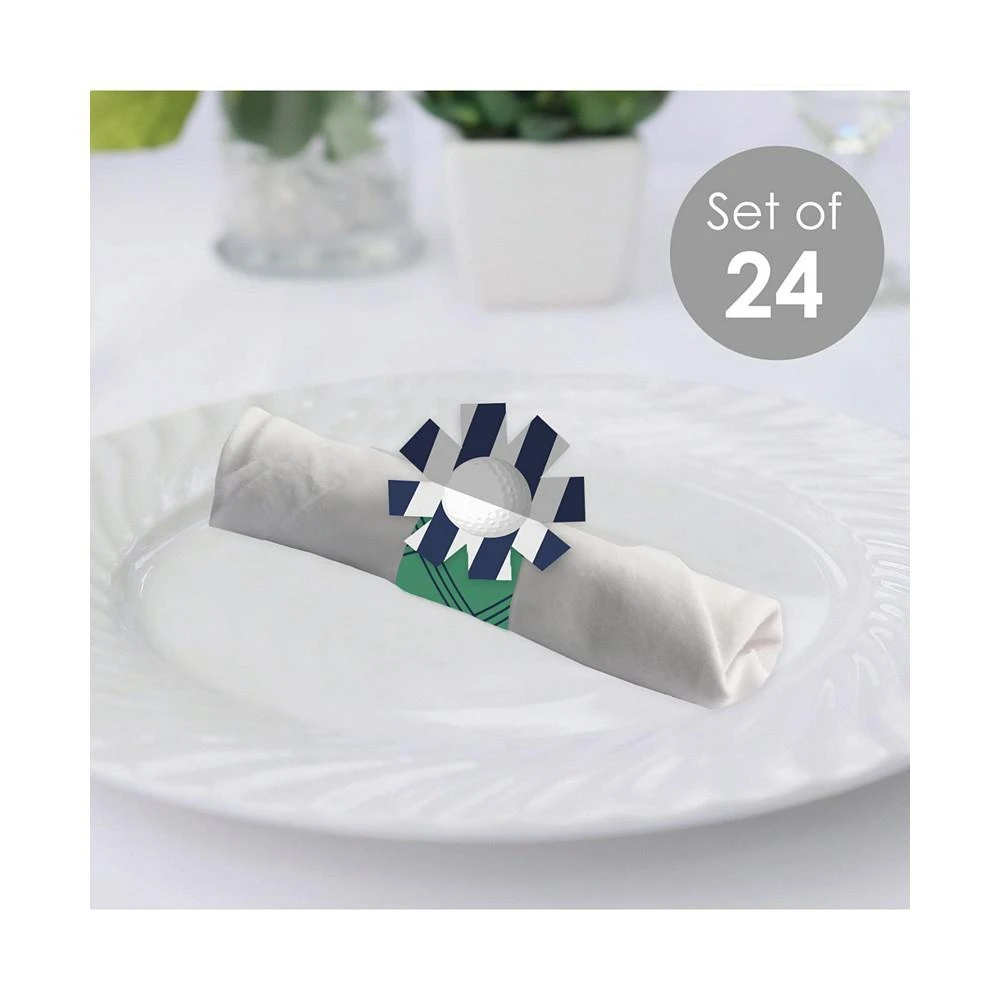 商品Big Dot of Happiness|Par-Tee Time - Golf - Birthday or Retirement Party Paper Napkin Rings 24 Ct,价格¥112,第2张图片详细描述