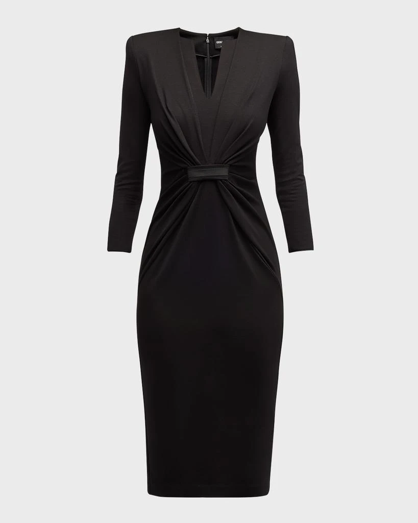 商品Giorgio Armani|Draped Milano Stitch Midi Dress,价格¥10171,第1张图片