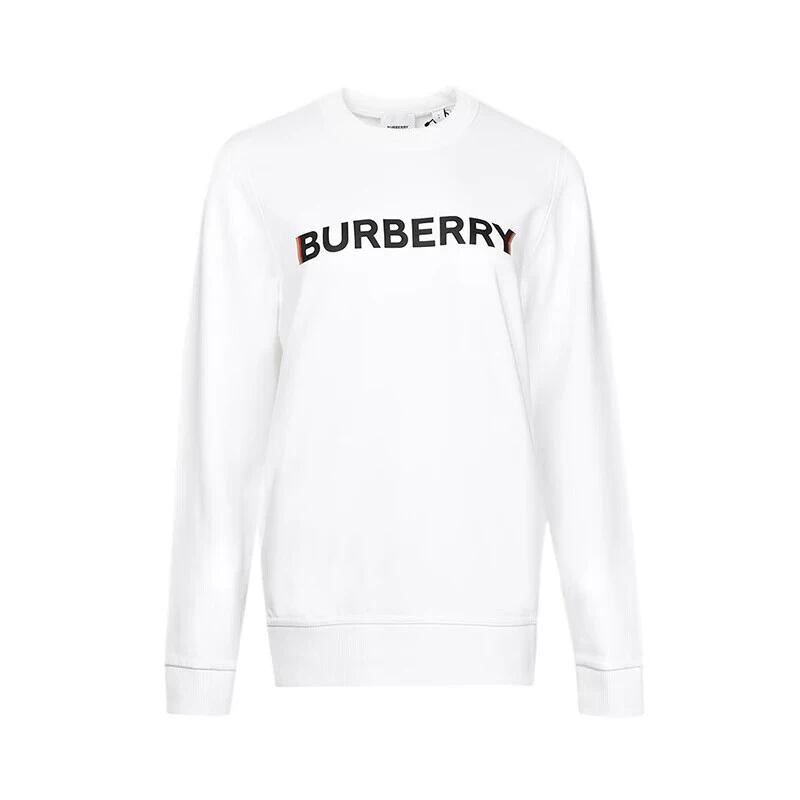 商品Burberry|BURBERRY/博柏利 女士白色棉质胸口Logo印花卫衣80526601,价格¥1359,第1张图片