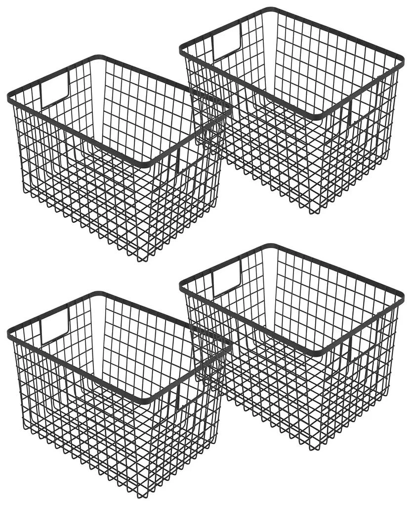 商品Smart Design|Nestable 9" x 12" x 6" Basket Organizer with Handles, Set of 4,价格¥645,第1张图片