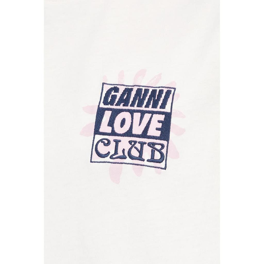 商品Ganni|Basic Cotton Jersey Love Club T-Shirt,价格¥320,第5张图片详细描述