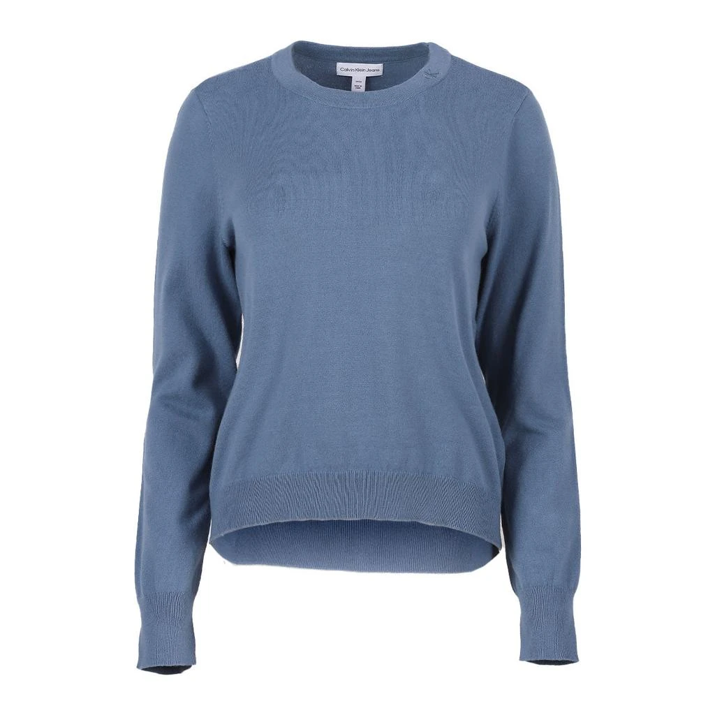 商品Calvin Klein|Calvn Klein Women's Monogram Logo Embroidery AT Neck Long Sleeve Crew,价格¥153,第1张图片