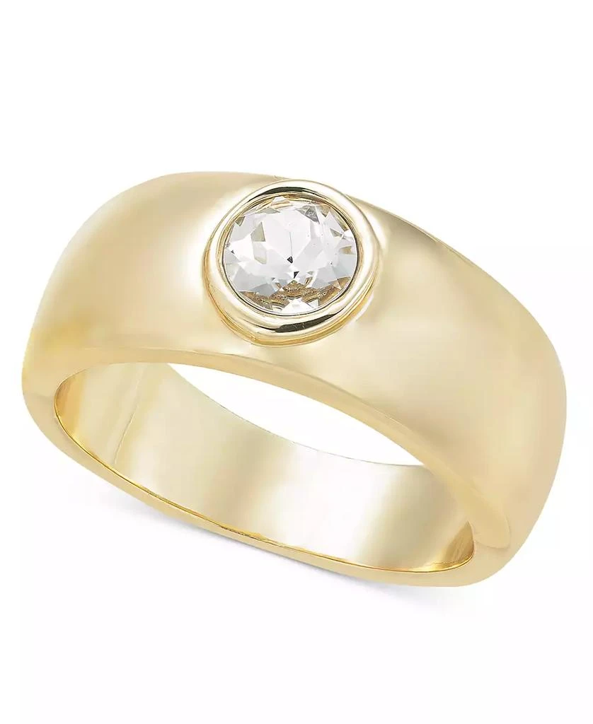 商品On 34th|Gold-Tone Crystal Single Stone Band Ring, Created for Macy's,价格¥59,第1张图片