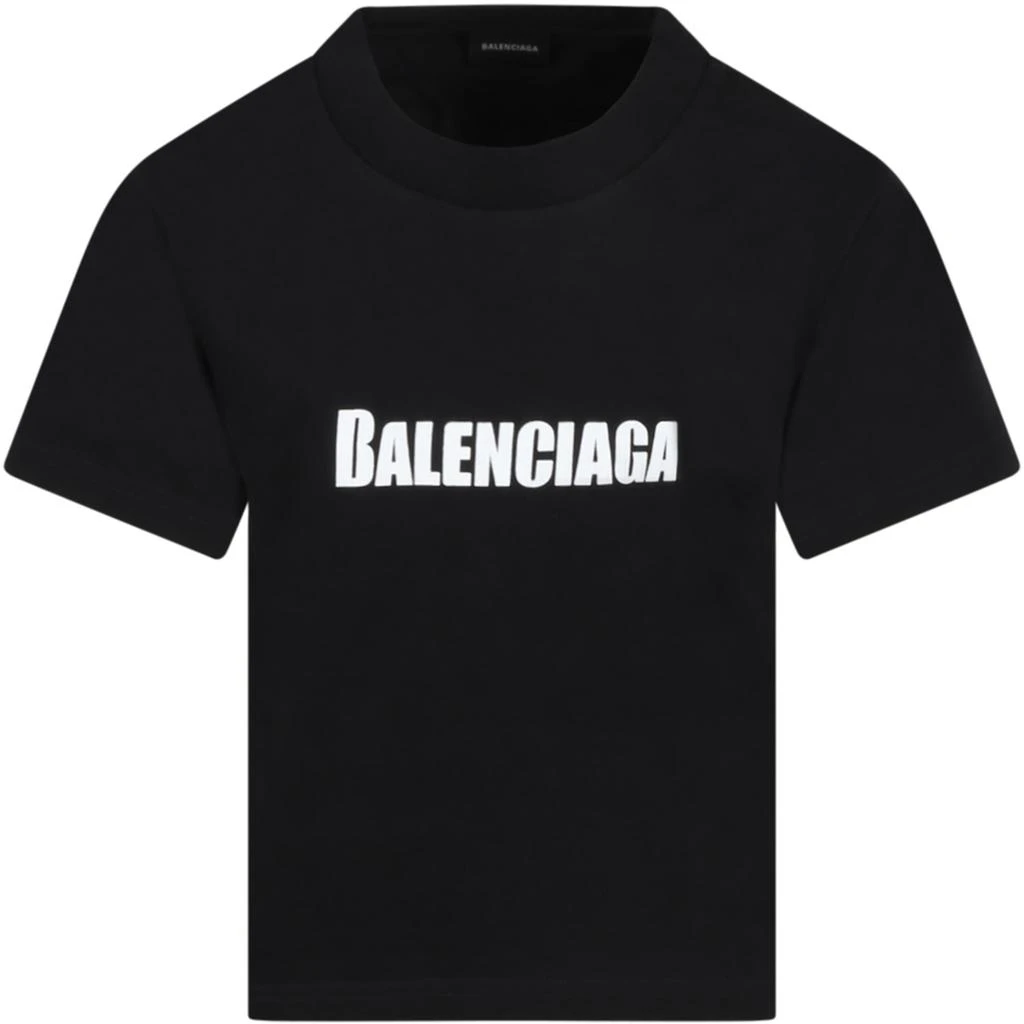 商品Balenciaga|Balenciaga Black T-shirt For Boy With Logo,价格¥1335,第1张图片