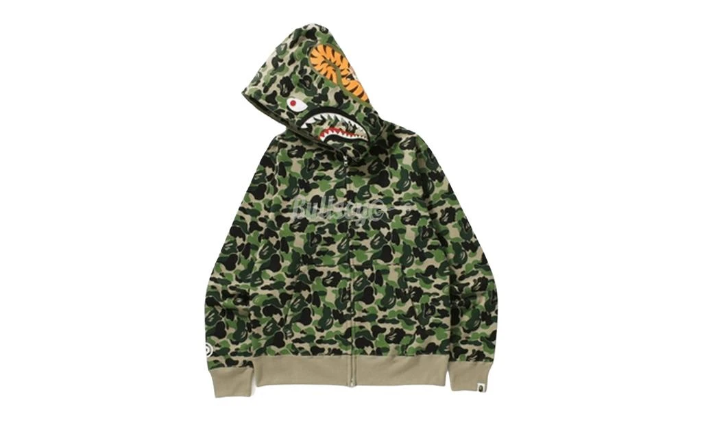 商品Bape|Bape ABC Green Camo Shark Full Zip Hoodie (23SS),价格¥4124,第2张图片详细描述